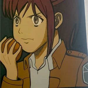 Anime Character Illustration with Brown and White Highlights